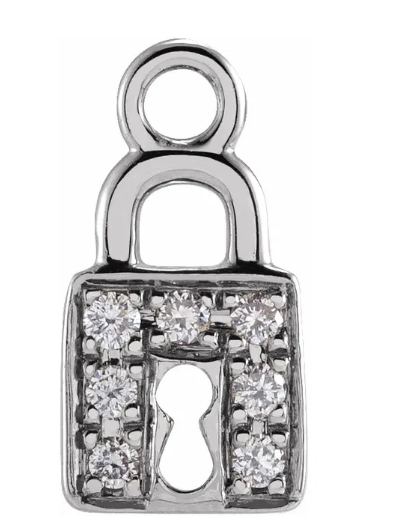 Diamond Pave Lock Charm