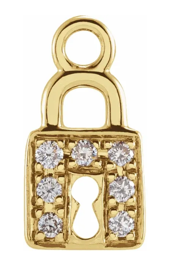 Diamond Pave Lock Charm