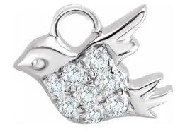 Pave Diamond Bird in Flight Charm