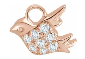 Pave Diamond Bird in Flight Charm