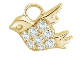 Pave Diamond Bird in Flight Charm