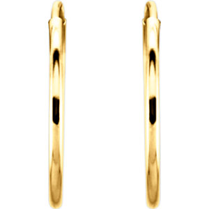 14K 15mm Endless Hoop Earrings