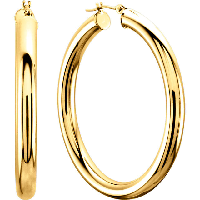 14k 25mm Thick Hoop Earrings