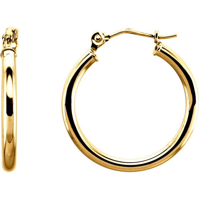 14K 20mm Tube Hoop Earrings