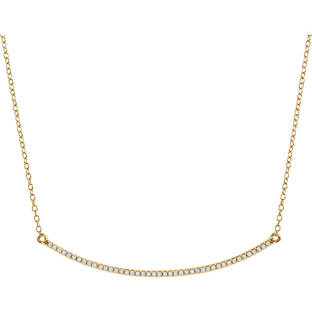 14k Diamond Climb Bar Necklace
