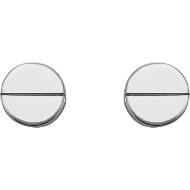 14k Geometric Circle Studs