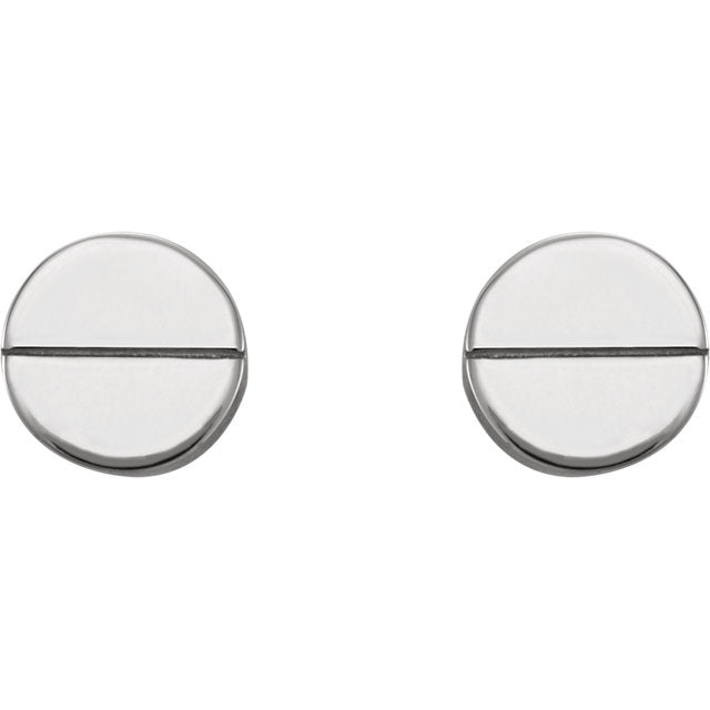 14k Geometric Circle Studs