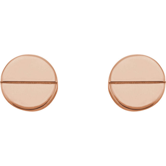 14k Geometric Circle Studs