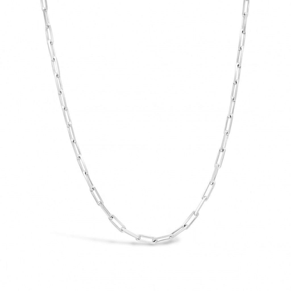 Paperclip chain small link sterling silver Necklace