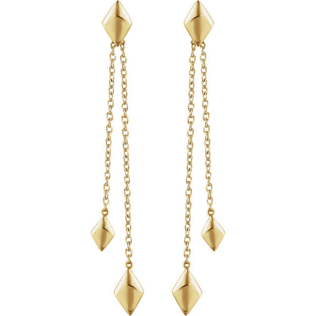 14k Shield Chain Stud Earrings