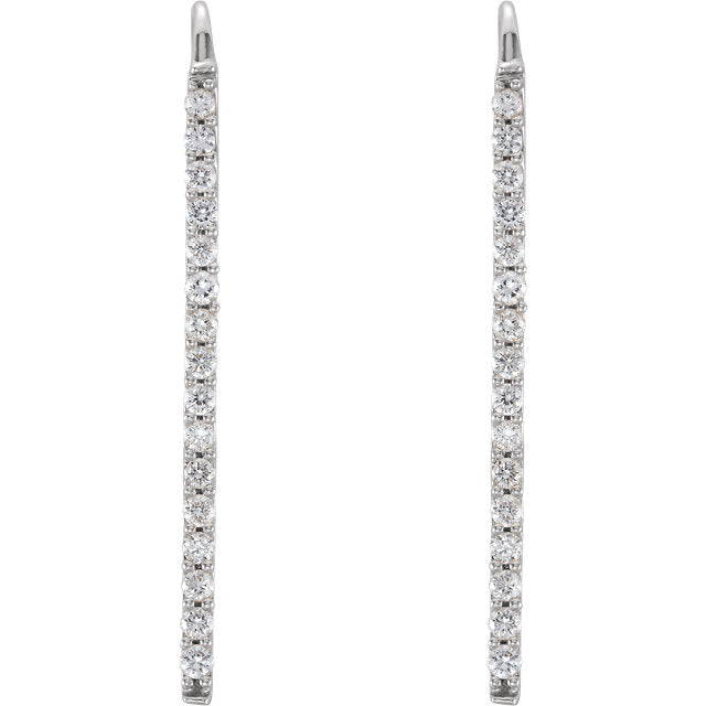 14k Diamond Bar Drop Earring