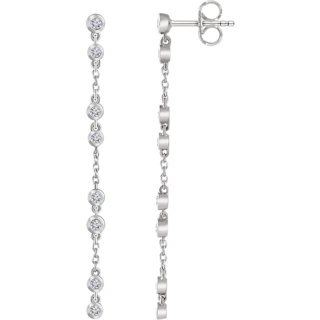 14k Diamond Chain Stud Earrings