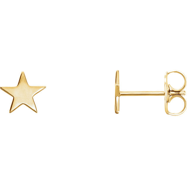 14k Mini Star Studs