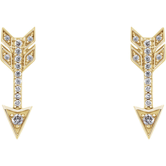 14k Diamond Arrow Studs